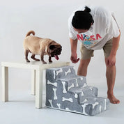 Ladder Dogs Pets Bone Shape Puppys Stairs Beside The Sofa Bed Ramp For Dogs Protecting Pets Joint Safety Stairs For Elderly Dogs