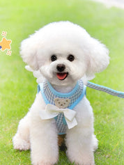 Dog Harness and Leash Set with Angel Wings Pets Adjustable Mesh Vest Harness with Wings and Bow for Small Medium Dogs Cats