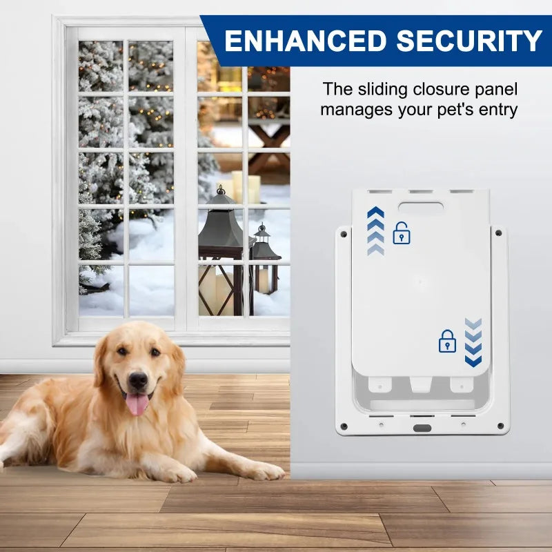 New pet products, pet PVC dog door cat door magnetic attraction positioning large dog door fence two-way free entry and exit