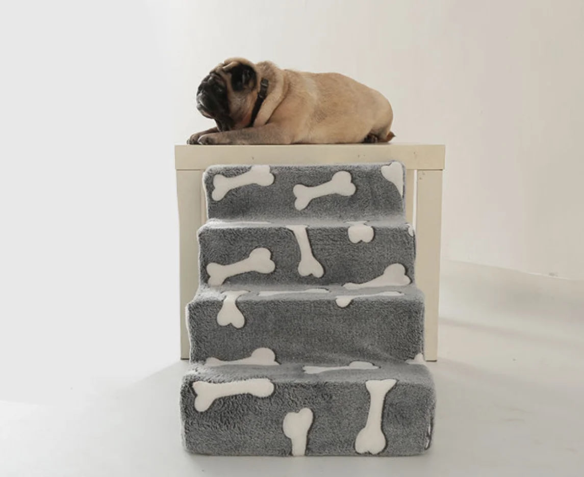 Ladder Dogs Pets Bone Shape Puppys Stairs Beside The Sofa Bed Ramp For Dogs Protecting Pets Joint Safety Stairs For Elderly Dogs