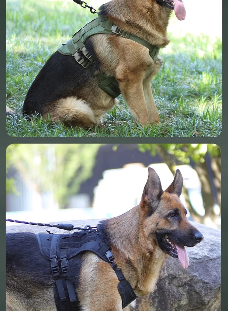 Dog Harness,Tactical Dog Harness with Handle,No-Pull Service Dog Vest with Hook & Loop Panels,Adjustable Dog Vest Harness for Wa