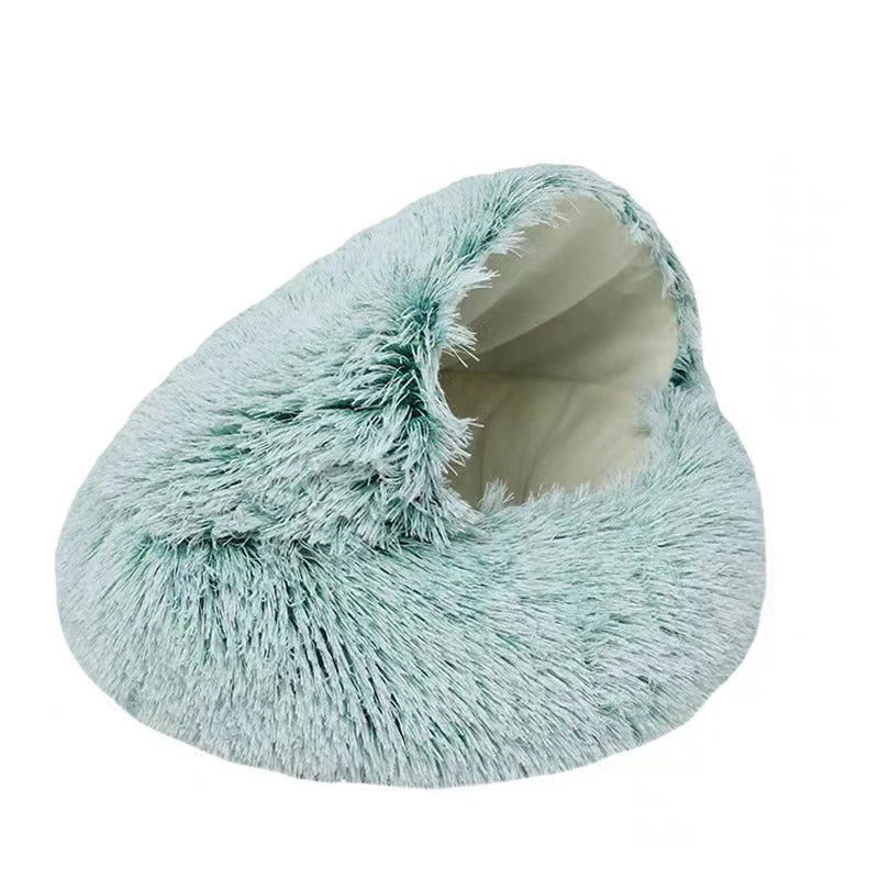 Soft Plush Pet Bed with Cover Round Cat Bed Pet Mattress Warm   Cat Dog  Sleeping Nest Cave for Small Dogs kitten