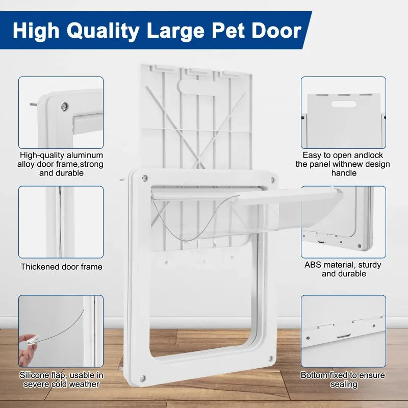 New pet products, pet PVC dog door cat door magnetic attraction positioning large dog door fence two-way free entry and exit