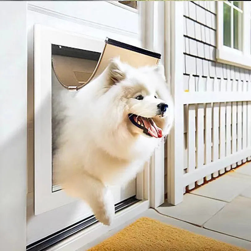 New pet products, pet PVC dog door cat door magnetic attraction positioning large dog door fence two-way free entry and exit